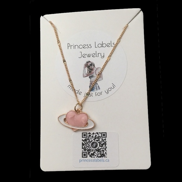 HAND Crafted Necklace Gold Plate Sequin Chain Angel Heart and Halo Angelic - Picture 7 of 9